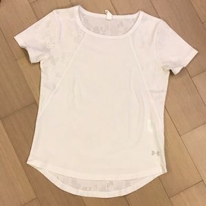 Bright white mesh back top